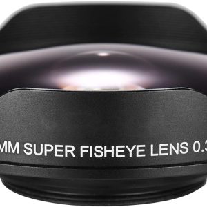 37MM 0.3X HD Ultra Wide Angle Fisheye Lens with Hood Replacement for Camcorders