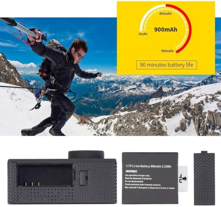 VEMONT Action Camera, 1080P 12MP Sports Camera Full HD 2.0 Inch Action Cam 30m/98ft Underwater Waterproof Snorkel surf Camera with Wide-Angle Lens and Mounting Accessories Kit